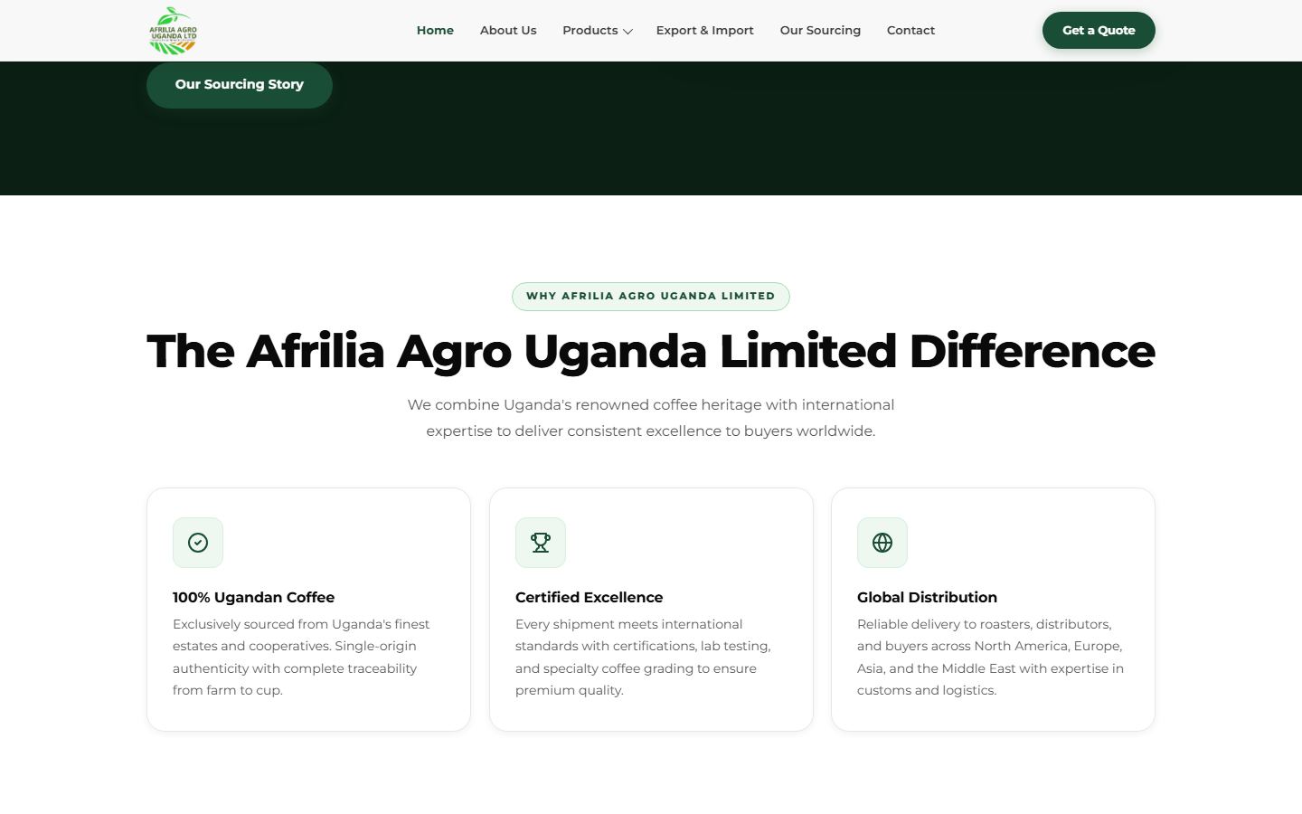 Afrilia Agro Uganda desktop screen 3