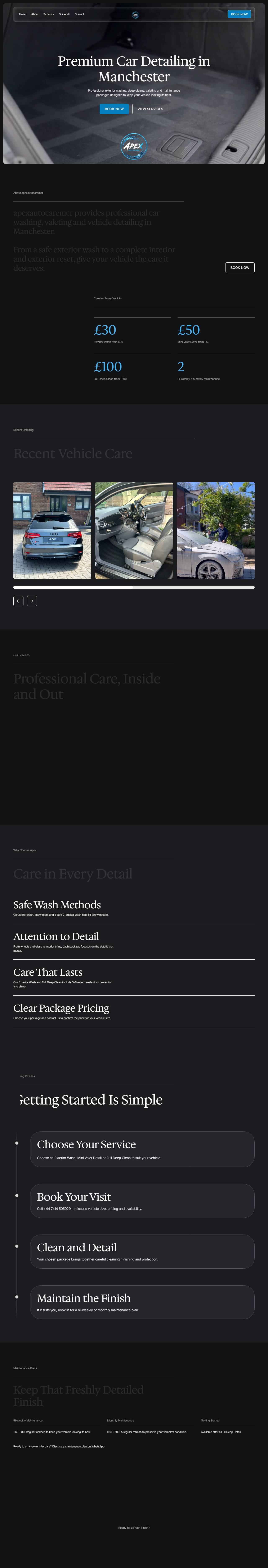 Apex Auto Care full desktop page