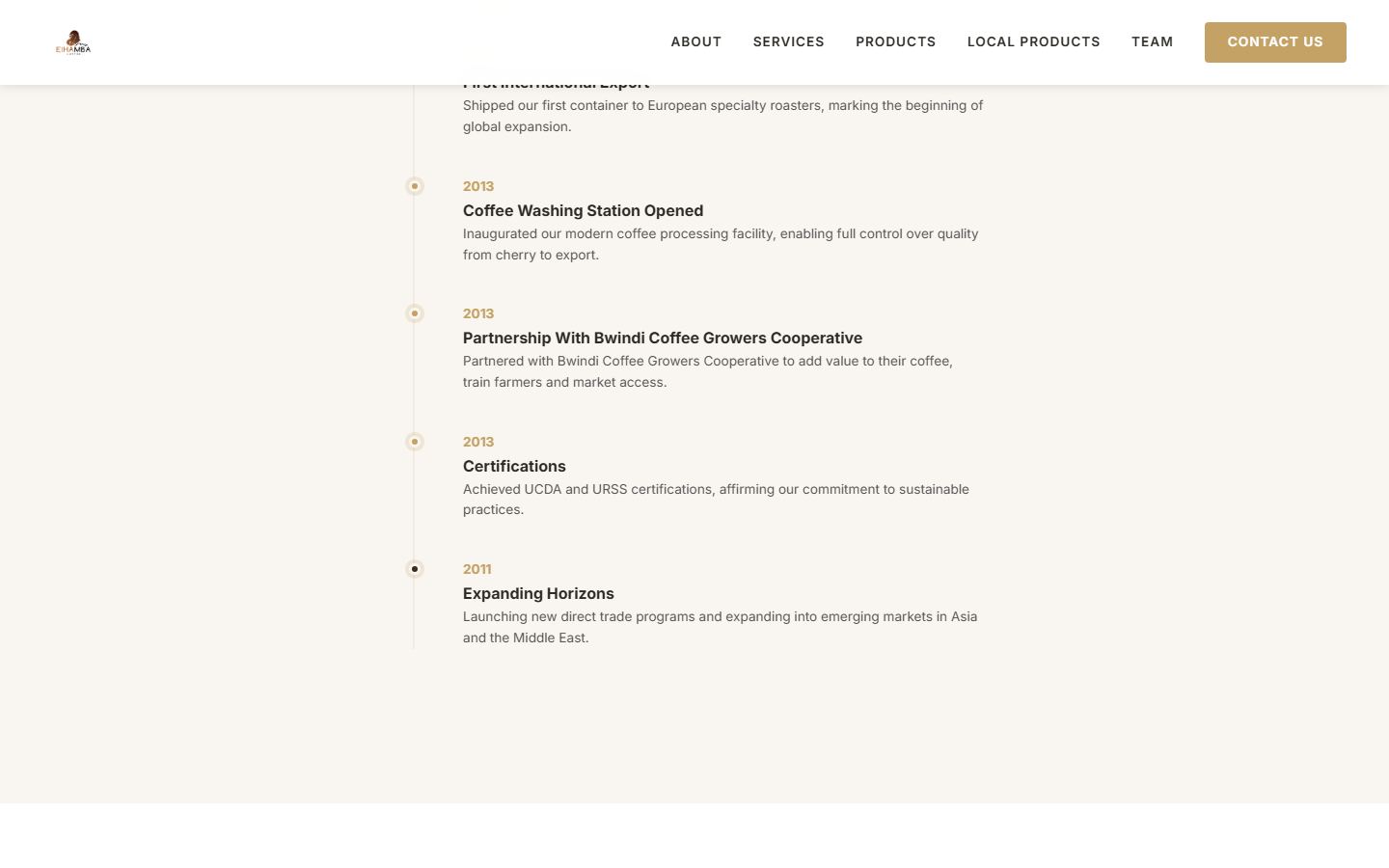 Eihamba Coffee desktop screen 3