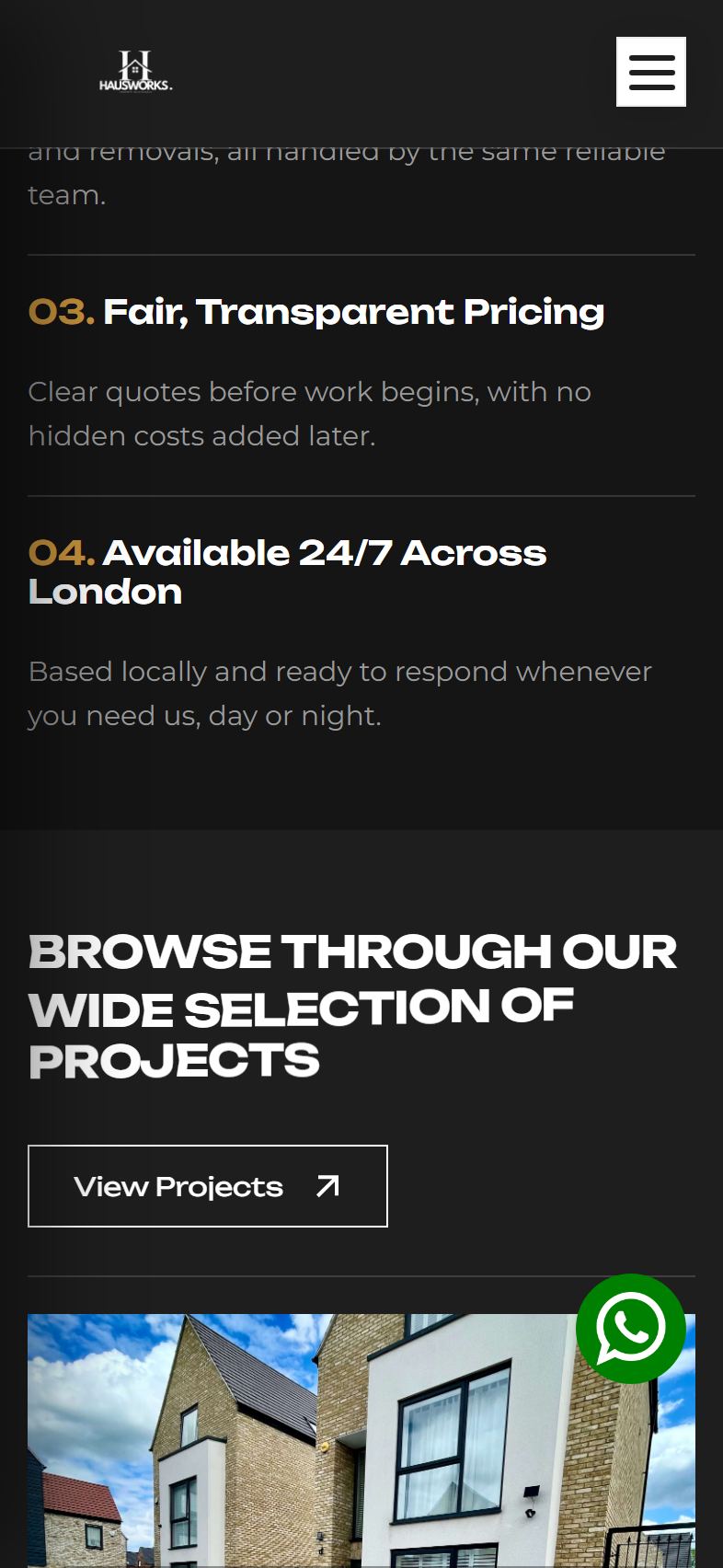 Hausworks mobile screen 2