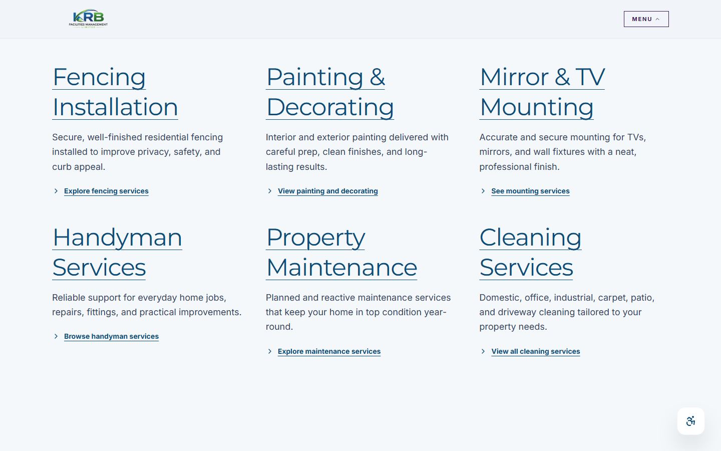 KRB Facilities Management desktop screen 2