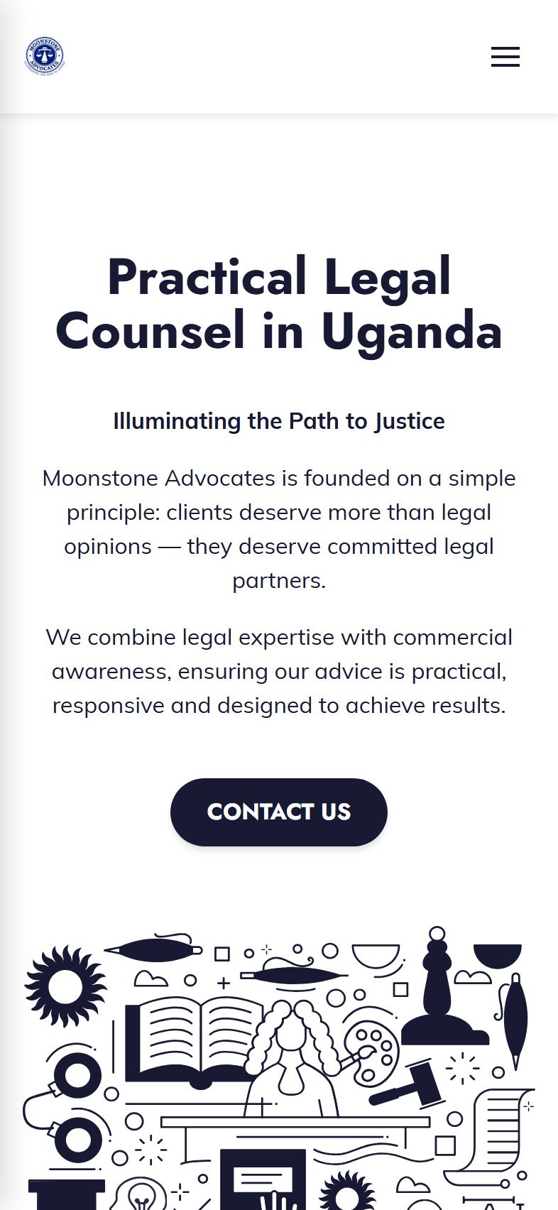 Moonstone Advocates website on iPhone