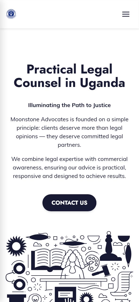 Moonstone Advocates website on iPhone