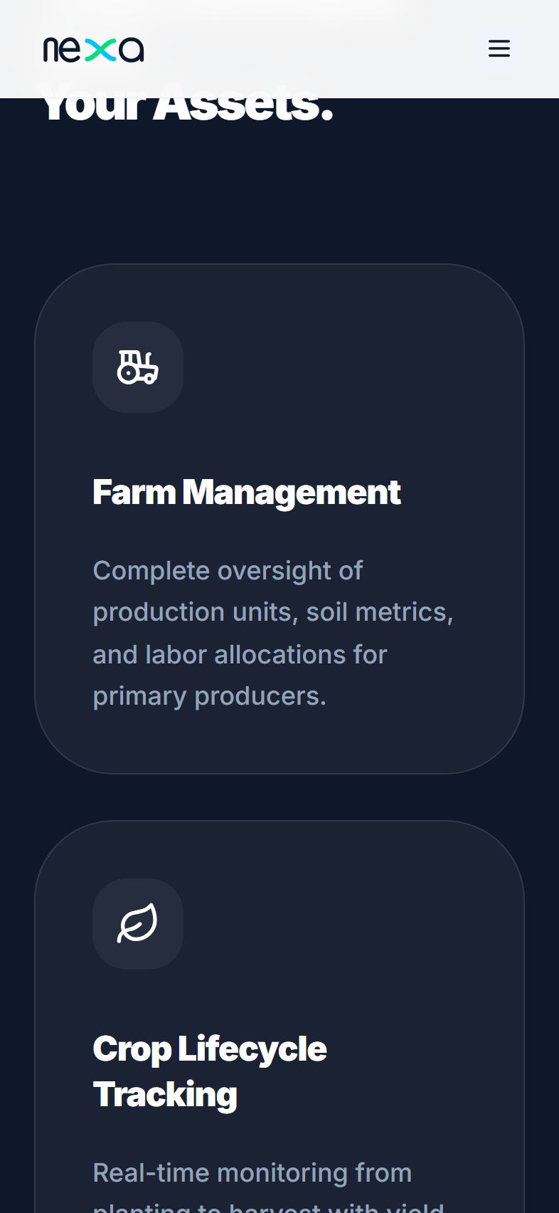 NexaAgri Manager mobile screen 2